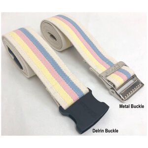 60" Cotton Gait Belt, Strong Webbing, Metal Buckle - Pinstripe